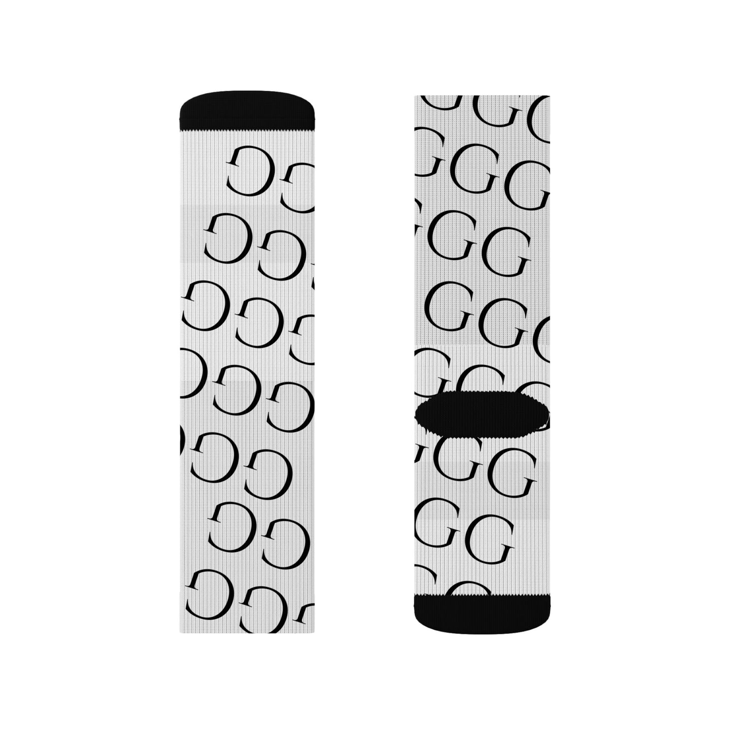 F...black GGG design Sublimation black,white Socks