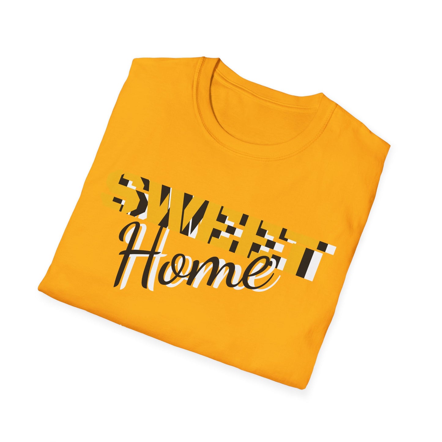 Z...SWEET HOME T SHIRT Work attire .. YELLOW/BLACK Vibes Unisex Softstyle T-Shirt - Trendy Apparel for Creatives & Tech Enthusiasts