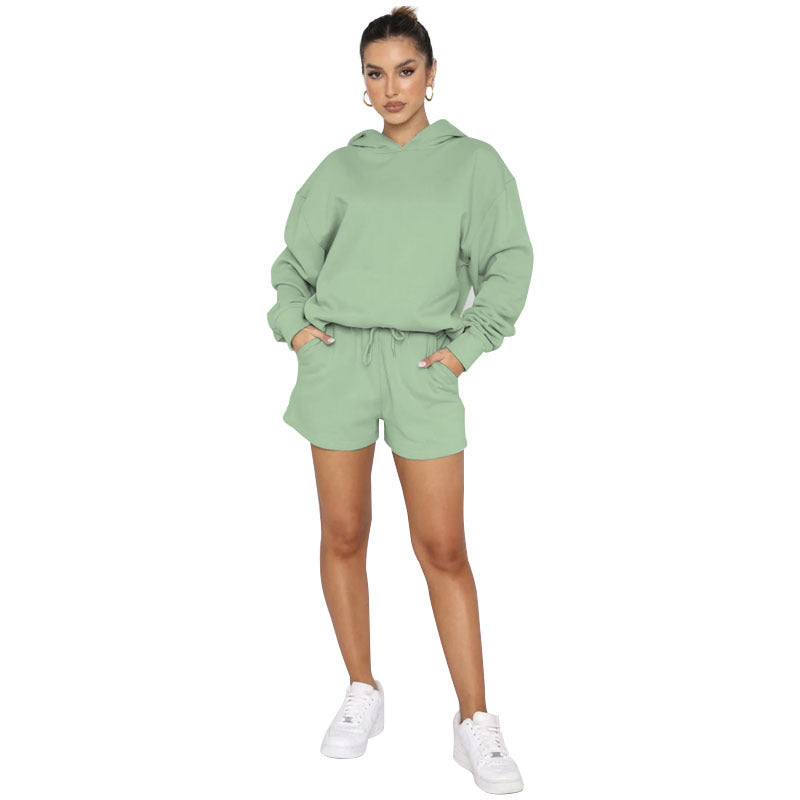 C...Long-sleeved hooded sweatshirt women's clothing