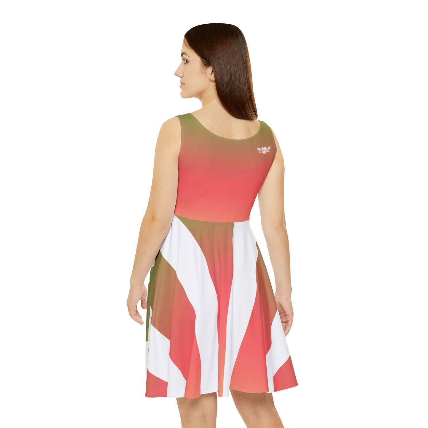 P...GGG..Peach, green, white Women's Summer Dress