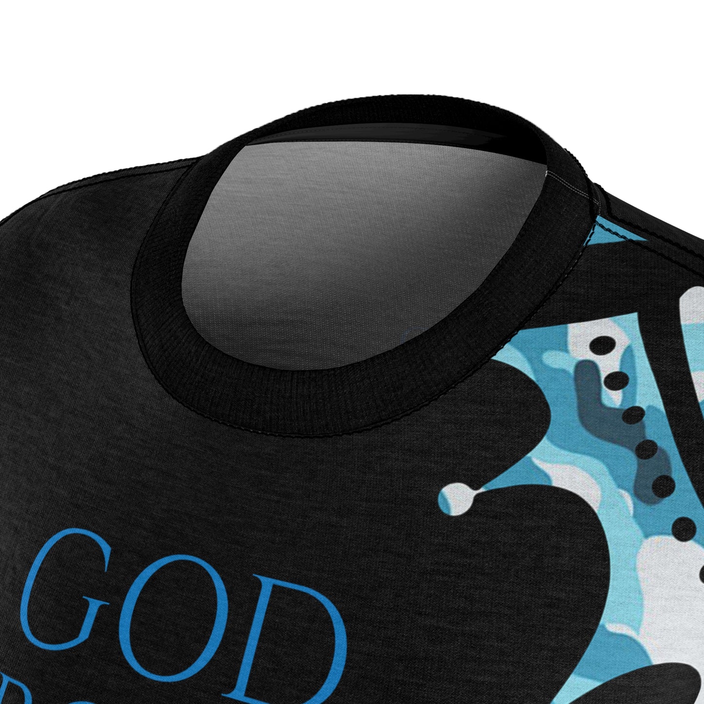 S...GGG z....GOD PROTECTS Camouflage blue design Women's AOP Cut & Sew Tee