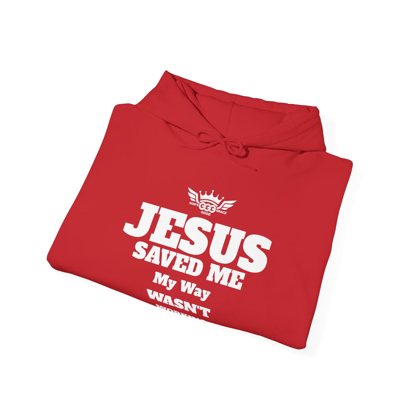 A......................JESUS SAVED ME ,WHITE LOGO (Multiple Colors) Unisex Heavy Blend™ Hooded Sweatshirt