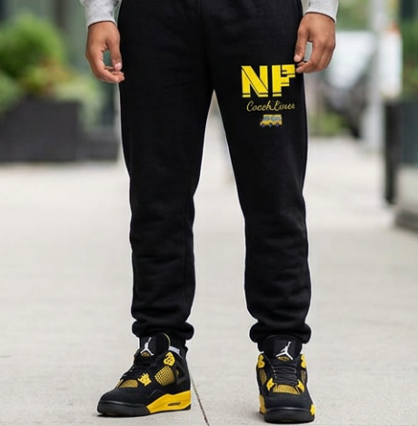 Z...j..NFCL WORK ATTIRE Customizable yellow/black 716 Sweatpants — Personalized Text Joggers