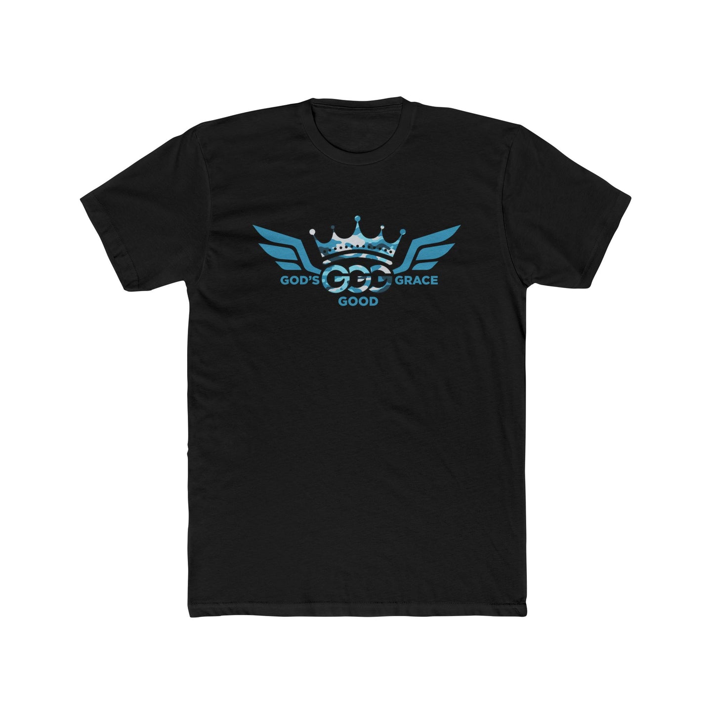 R...GGG....g...Blue Camouflage logo MULTIPLE COLORS Tee — Faith-Based Graphic T-Shirt