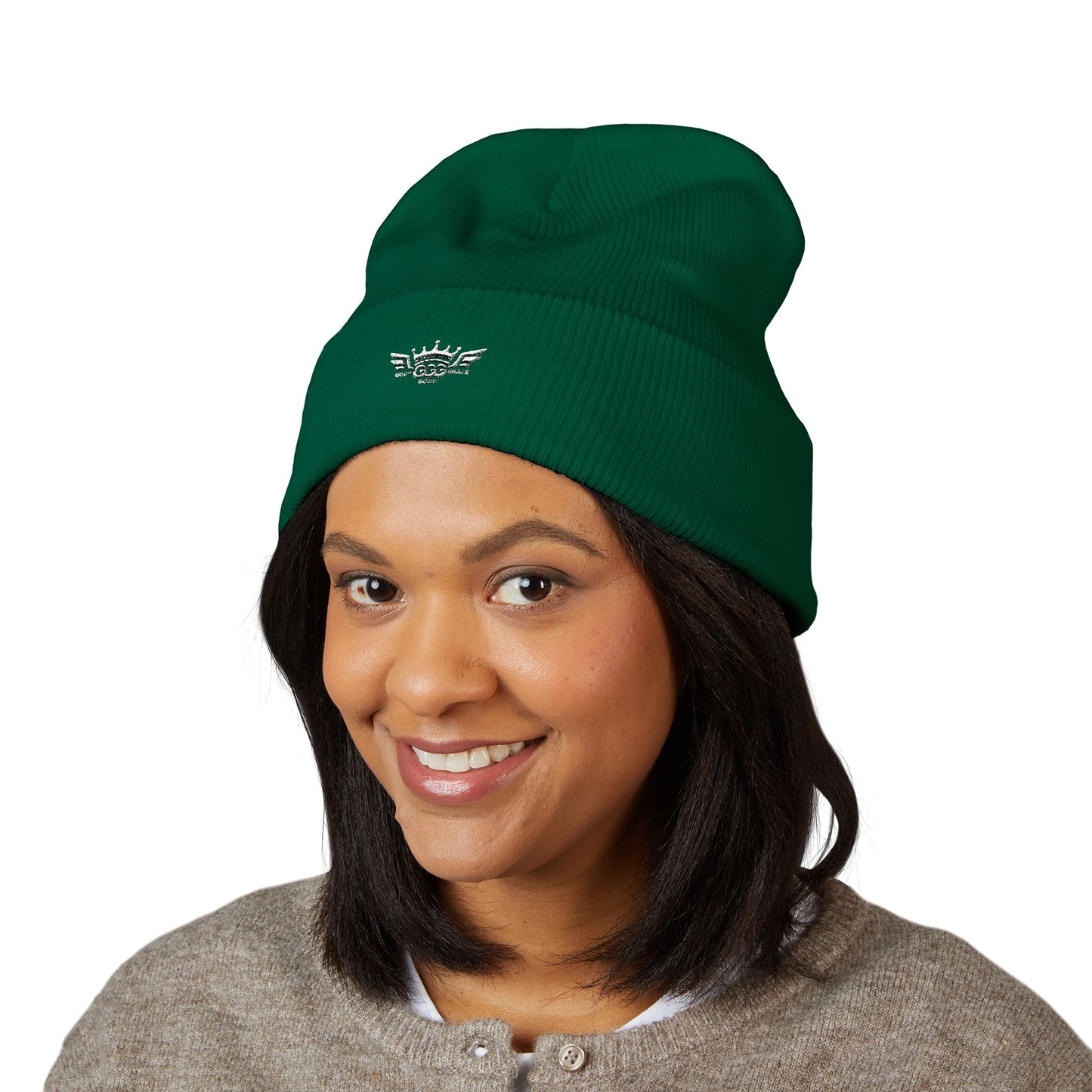 T...GGG White Logo Embroidered Classic Cuffed Beanie —MULTIPLE COLORS... Knit Hat