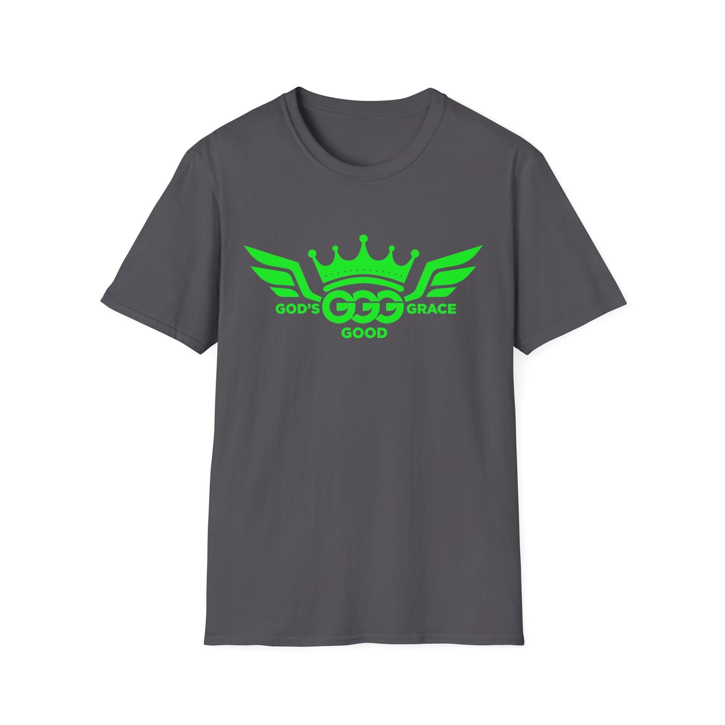 A.....MULTIPLE COLORS Florescent GREEN LOGO.. Unisex SOFTSTYLE T-Shirt