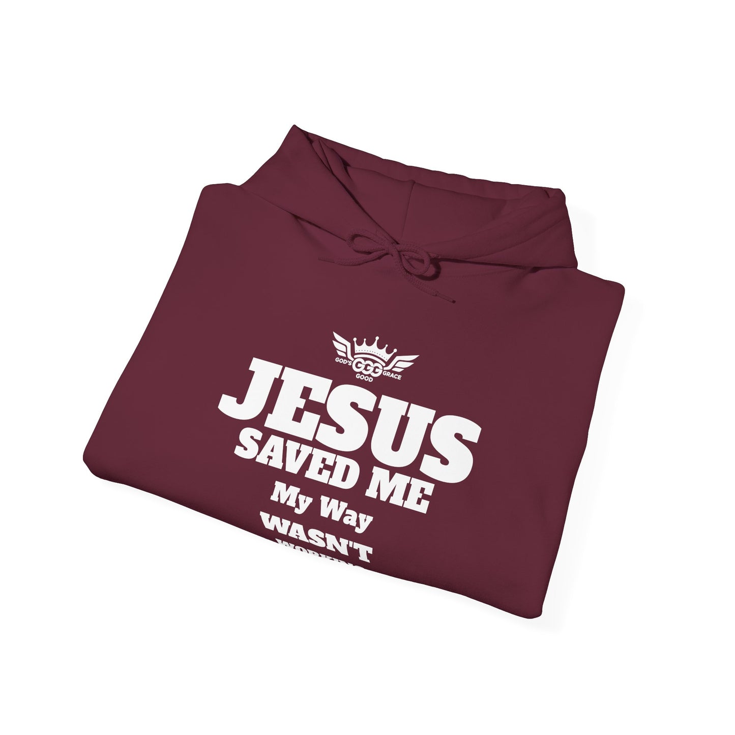 A......................JESUS SAVED ME ,WHITE LOGO (Multiple Colors) Unisex Heavy Blend™ Hooded Sweatshirt
