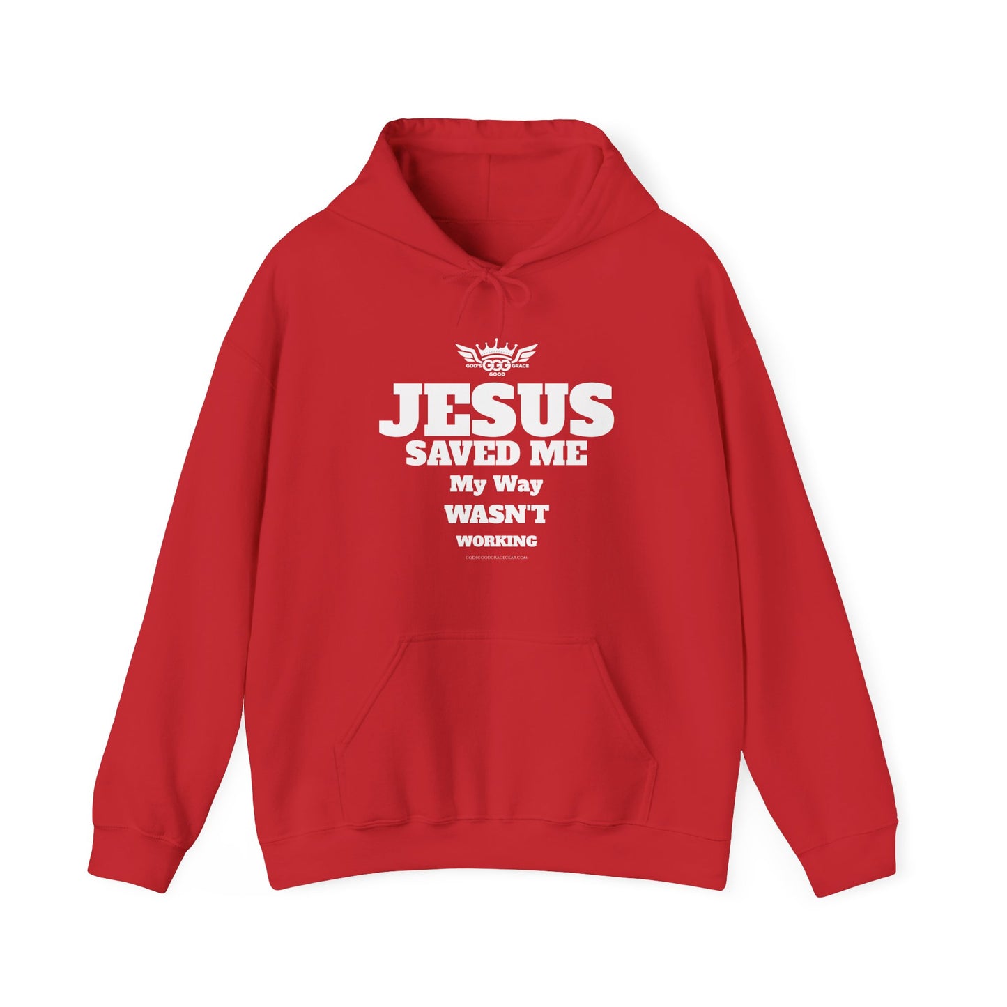 A......................JESUS SAVED ME ,WHITE LOGO (Multiple Colors) Unisex Heavy Blend™ Hooded Sweatshirt