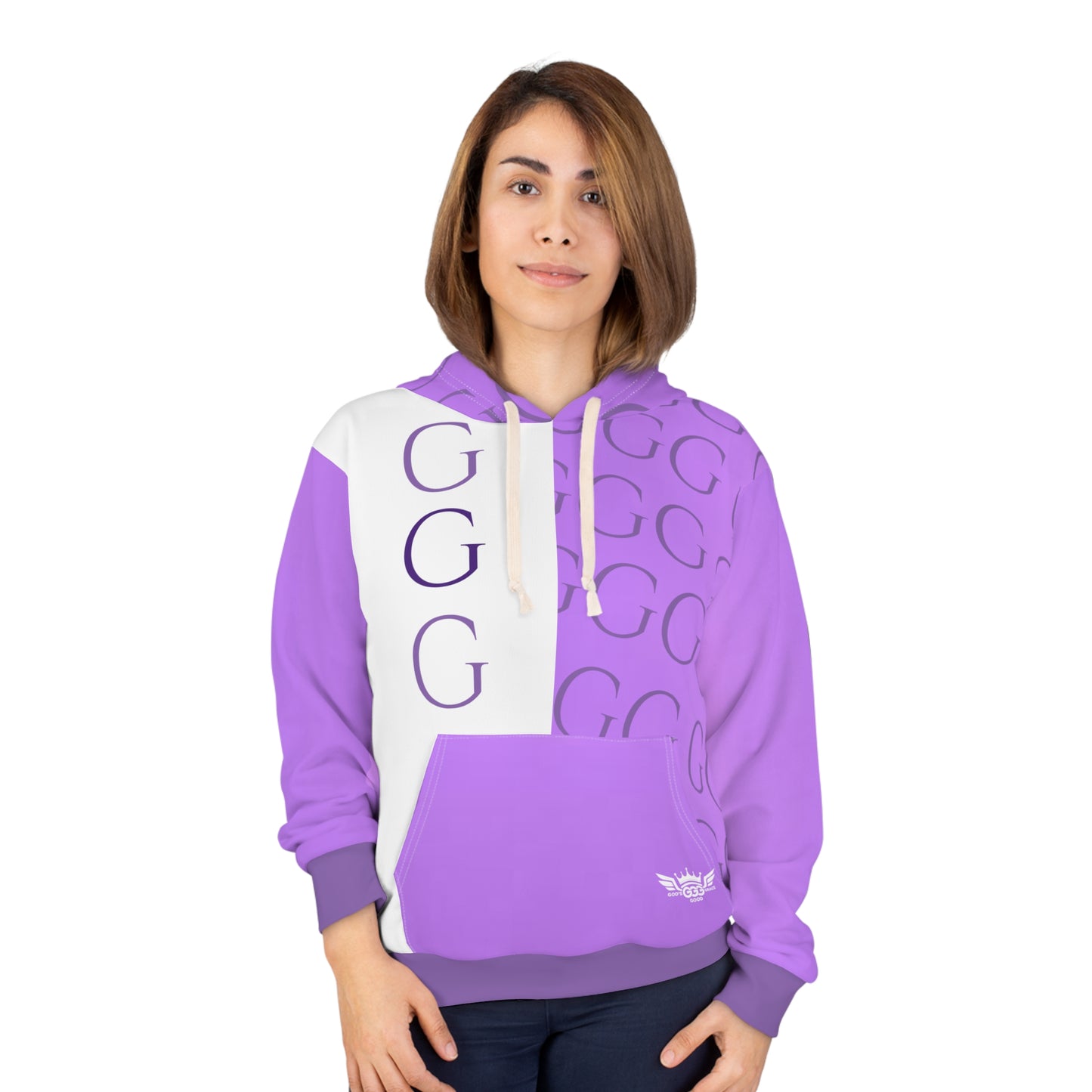 A.........................GGG...POLYESTER BIG BOY LAVENDER LIGHT PURPLE WHITE DESIGN Unisex Pullover Hoodie