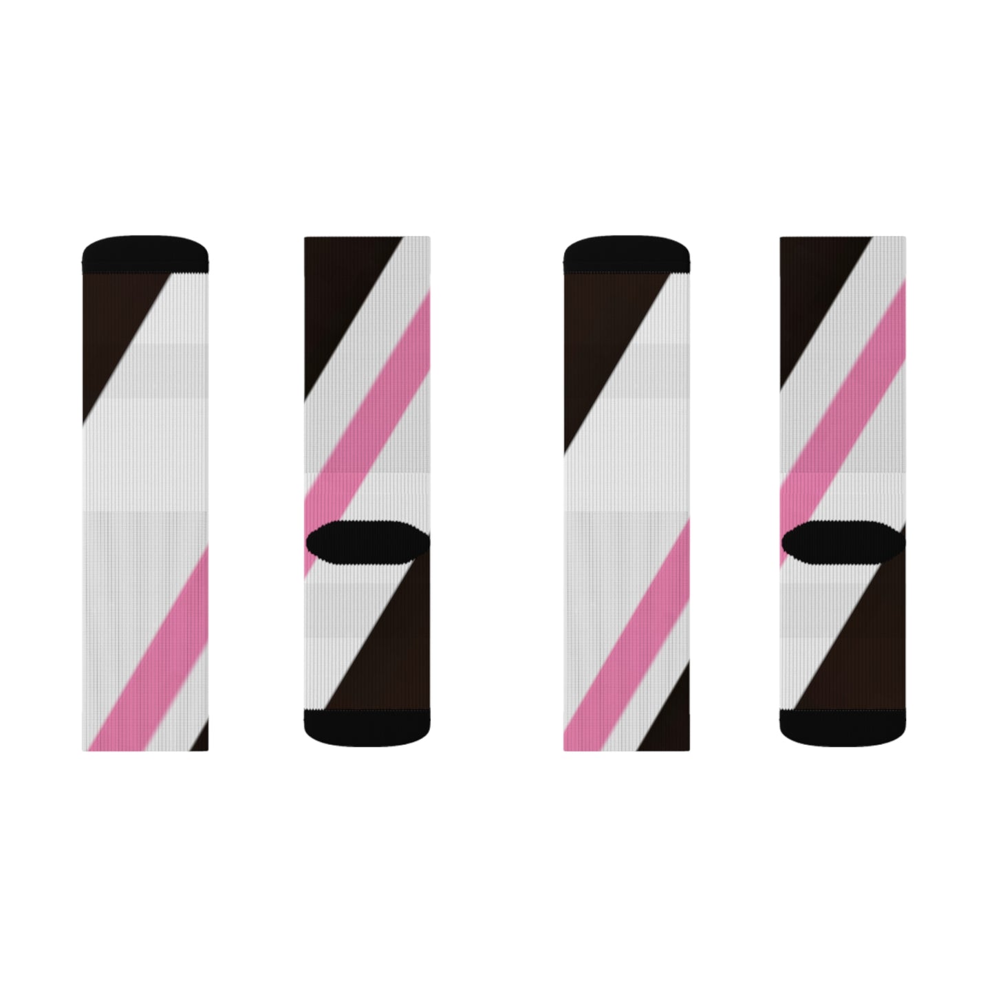 A......pink/white/brown GGG design Sublimation Socks