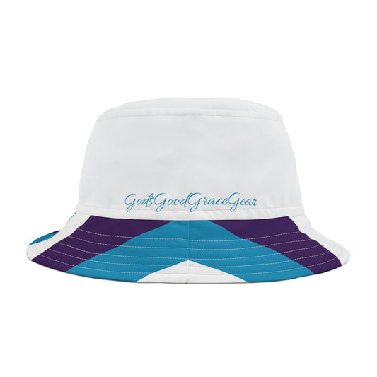 A........purple/turquoise/white Bucket Hat