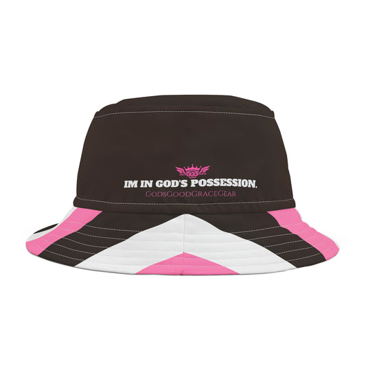 A......pink/white/brown GGG Bucket Hat