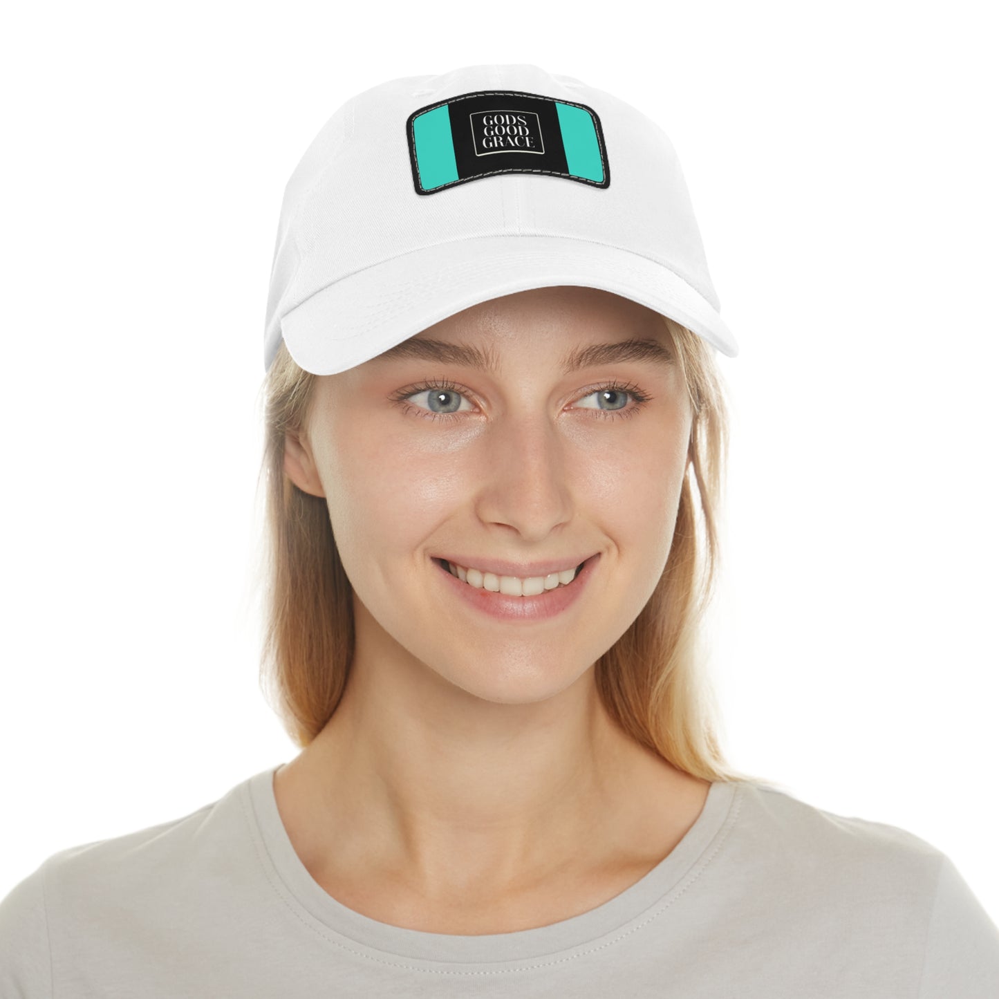 A...GGG turquoise,black,white design Hat with Leather Patch WOMENS