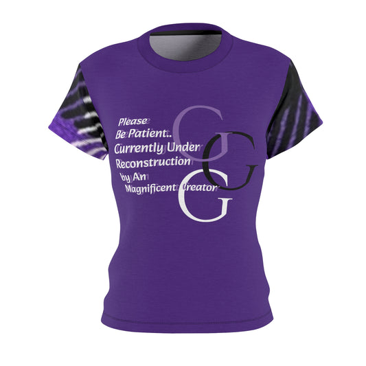 B..purple/gray BE PATIENT design Women's AOP Cut & Sew Tee