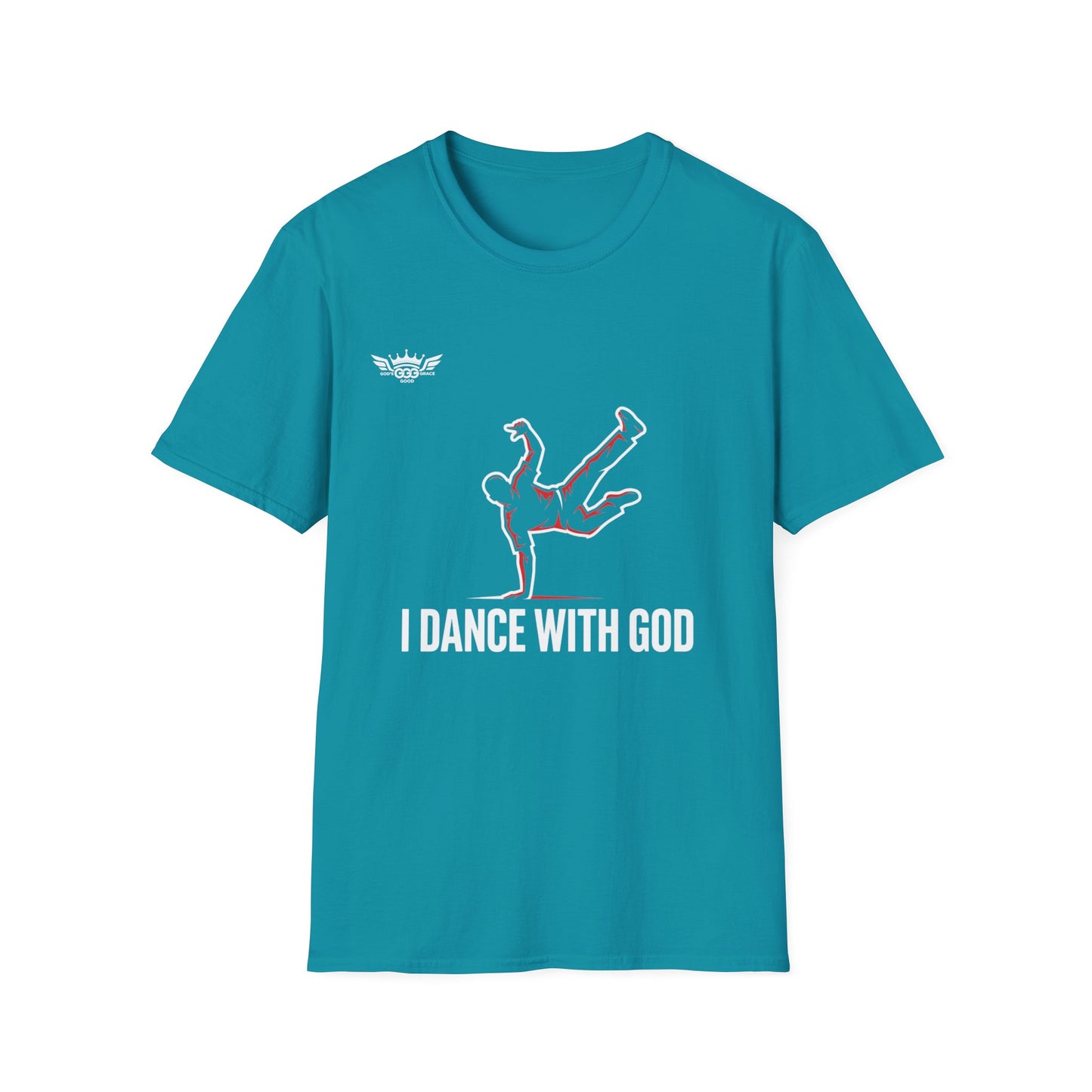 Zz...GGG.. I Dance With God..MULTIPLE COLORS BREAK DANCING Vibes Unisex Softstyle T-Shirt - Trendy Apparel for Creatives & Tech Enthusiasts