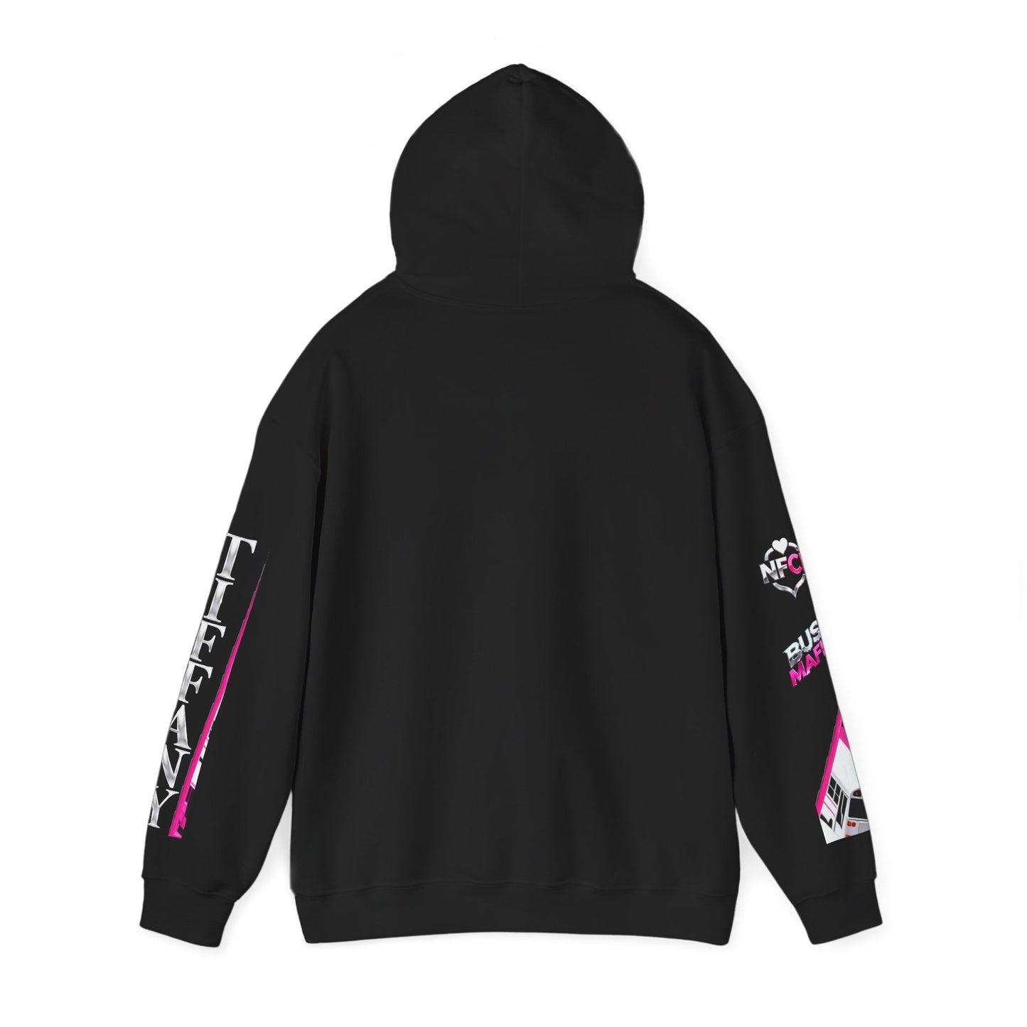 Zzz_TIFF CUSTOMIZED....NFCL WORK ATTIRE Niagara Falls Coach Lines Hoodie with HOT PINK,WHITE/BLACK Sleeve Graphics