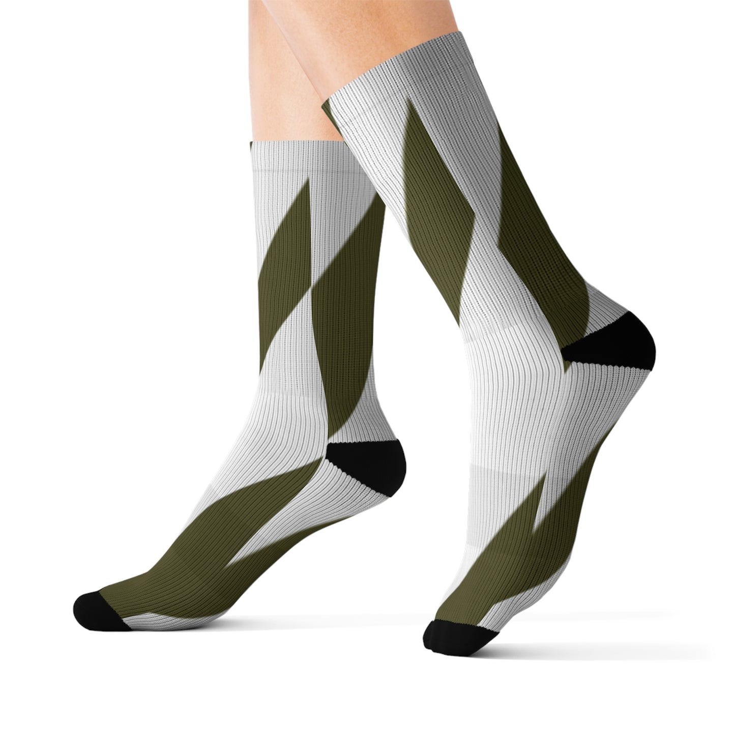 A......olive/white GGG design Sublimation Socks