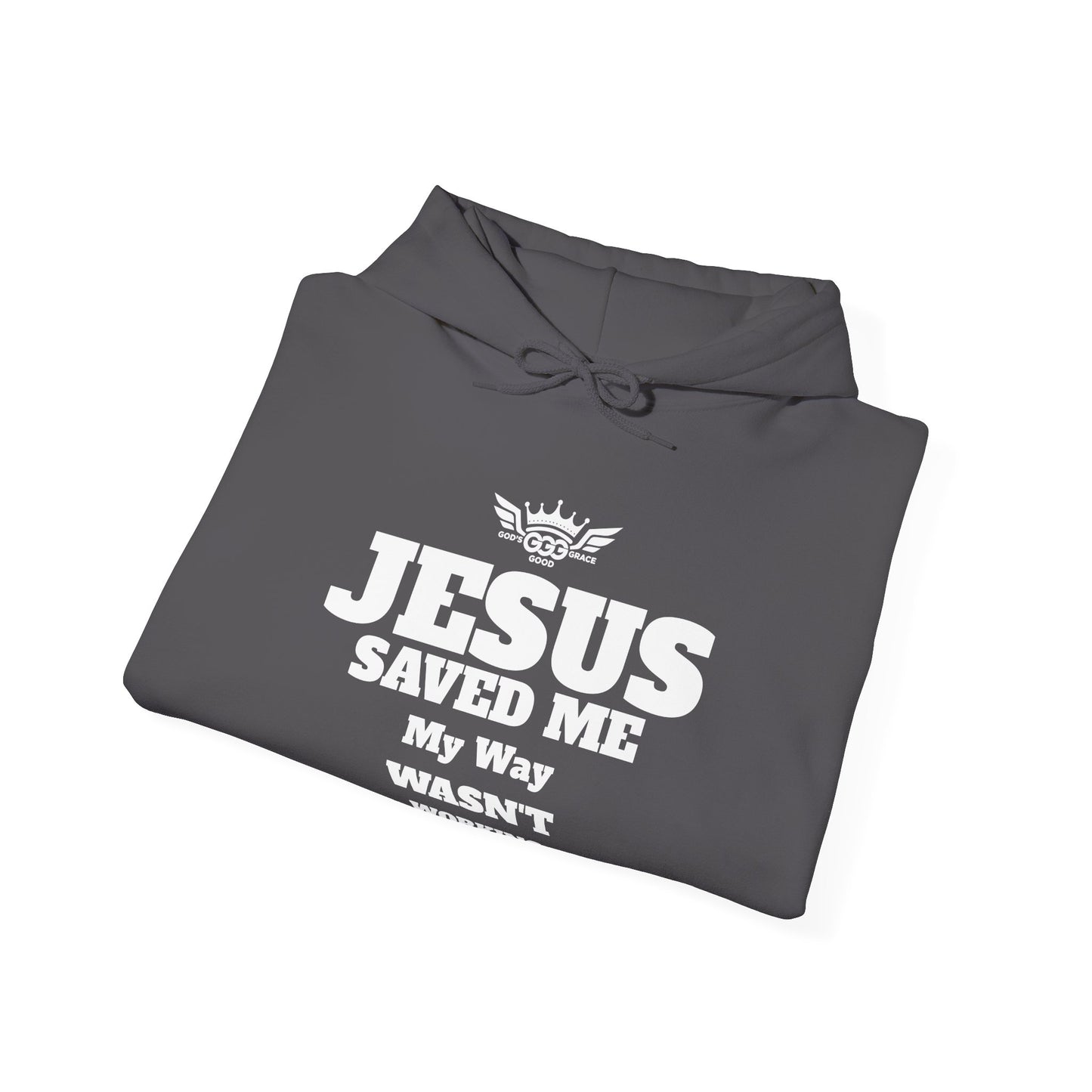 A......................JESUS SAVED ME ,WHITE LOGO (Multiple Colors) Unisex Heavy Blend™ Hooded Sweatshirt