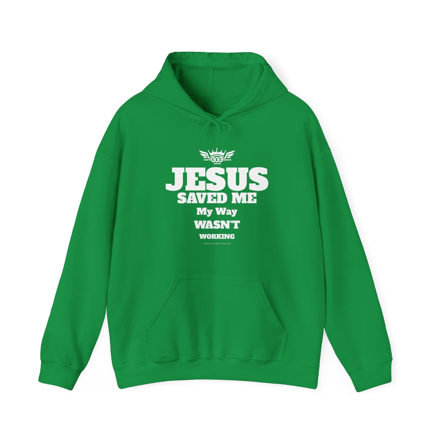 A......................JESUS SAVED ME ,WHITE LOGO (Multiple Colors) Unisex Heavy Blend™ Hooded Sweatshirt