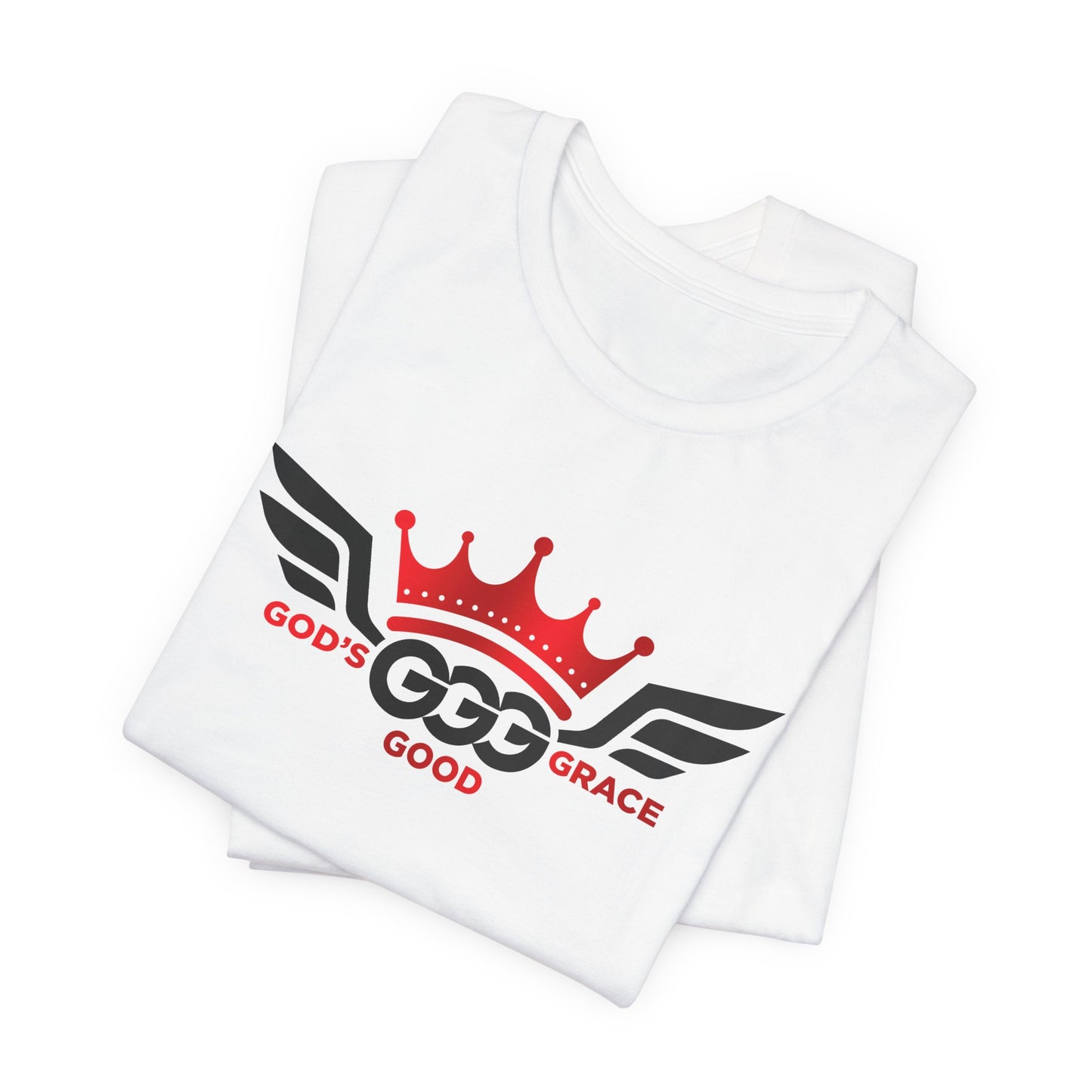 O...GGG red/black logo white Graphic Tee — Faithwear