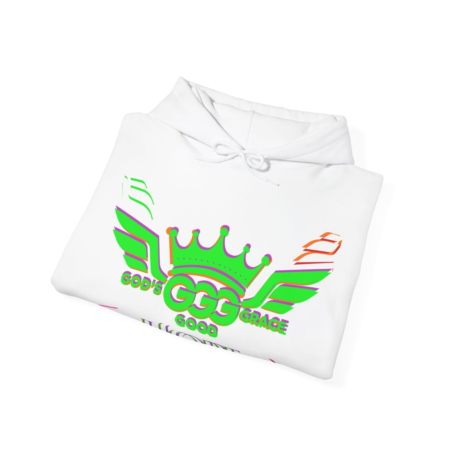 A....................Christian Hooded GREEN Sweatshirt - Hope, Peace, Jesus is King, God's Good Grace Gear