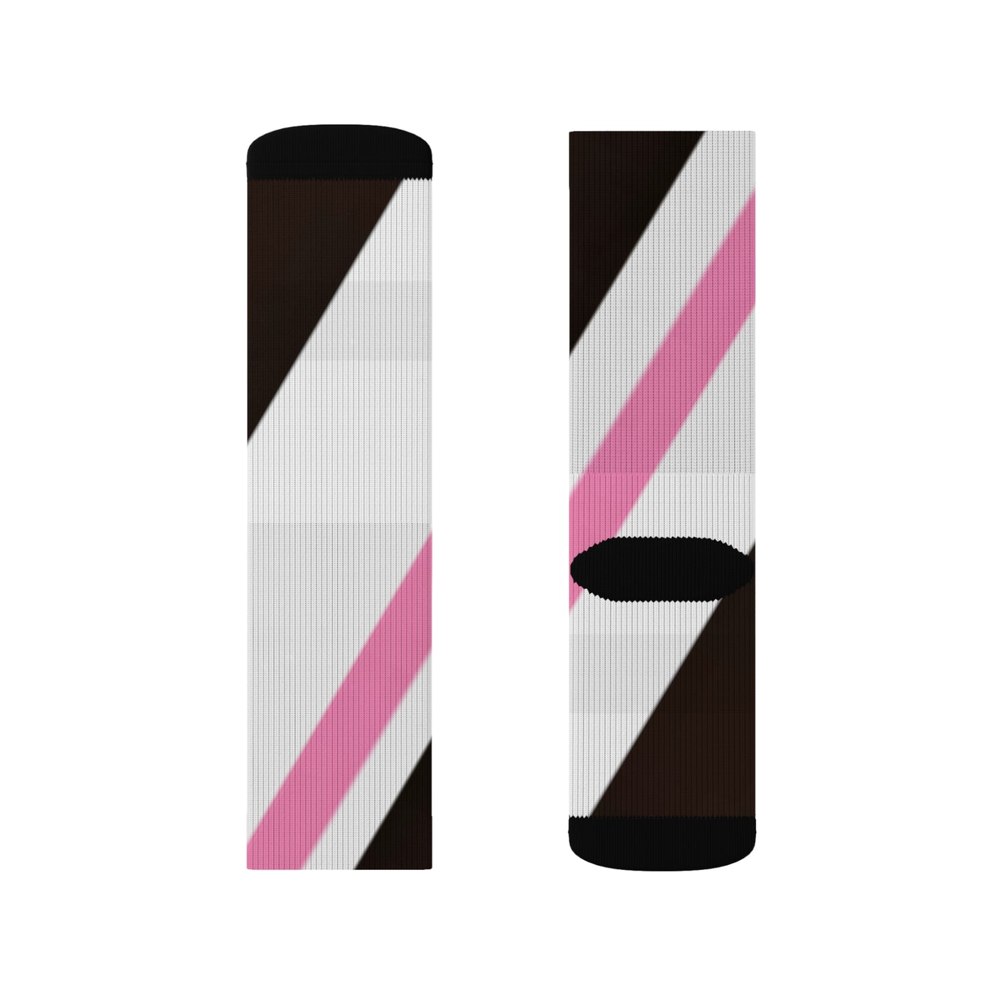 A......pink/white/brown GGG design Sublimation Socks