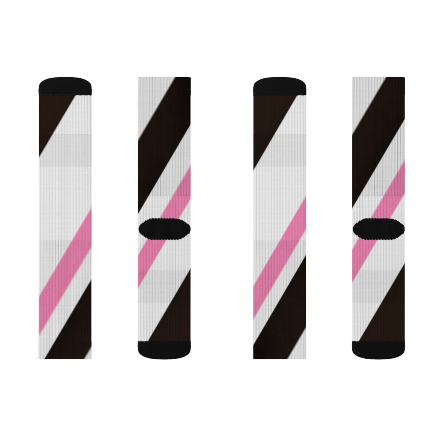 A......pink/white/brown GGG design Sublimation Socks