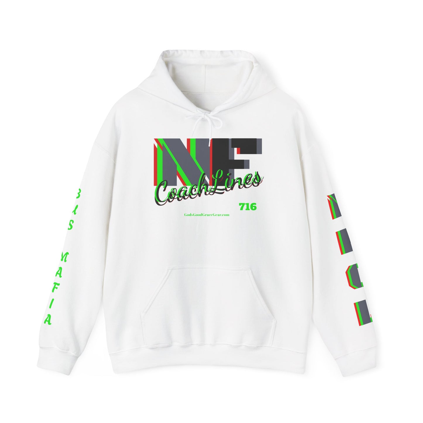 Z...NFCL WORK ATTIRE Hoodie with grey/black green red Sleeve Graphics