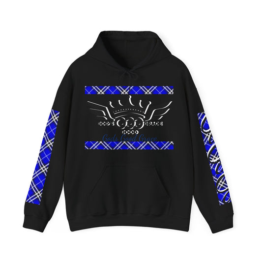 A....................GGG blue plaid design Unisex Heavy Blend™ Hooded Sweatshirt