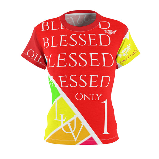 S...GGG z.d red blessed design Women's AOP Cut & Sew Tee