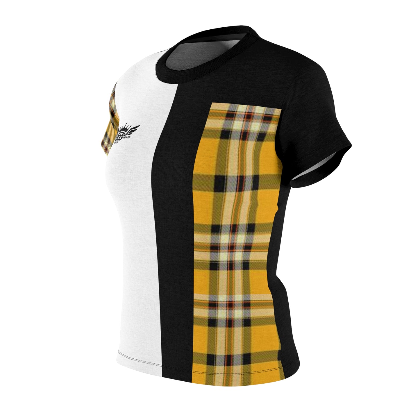 E...GGG yellow,black,white design Women's AOP Cut & Sew Tee