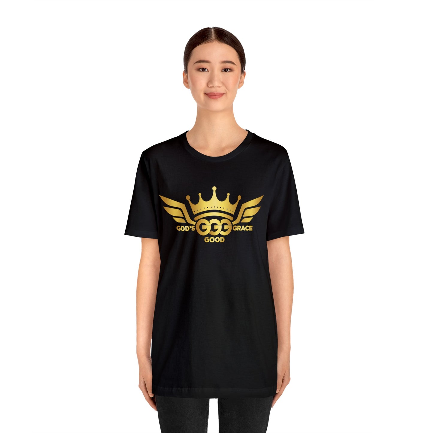 A...GOLD LOGO black Unisex Jersey Short Sleeve Tee