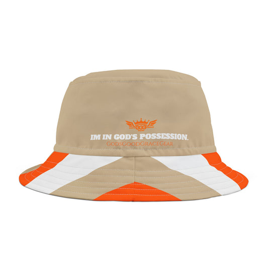 A.........orange/white/beige Bucket Hat