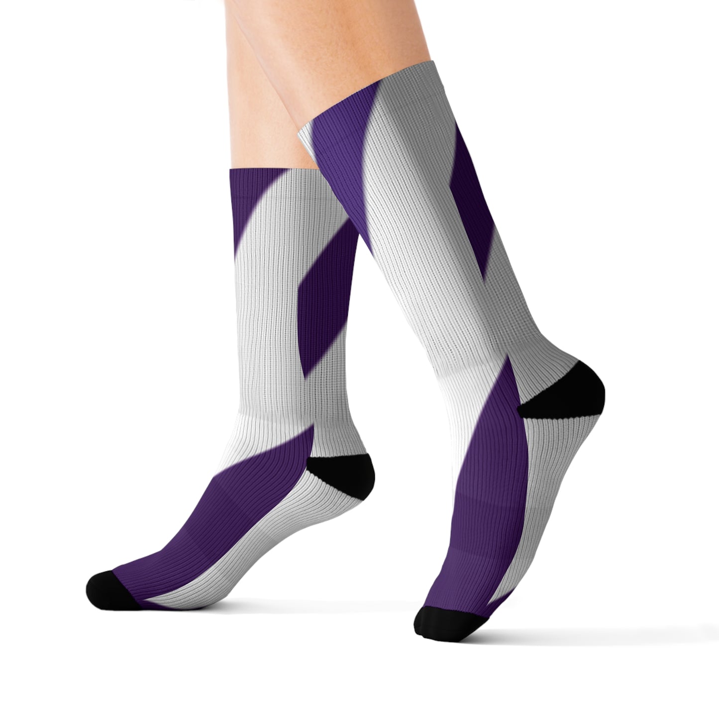 A............purple/white GGG design Sublimation Socks