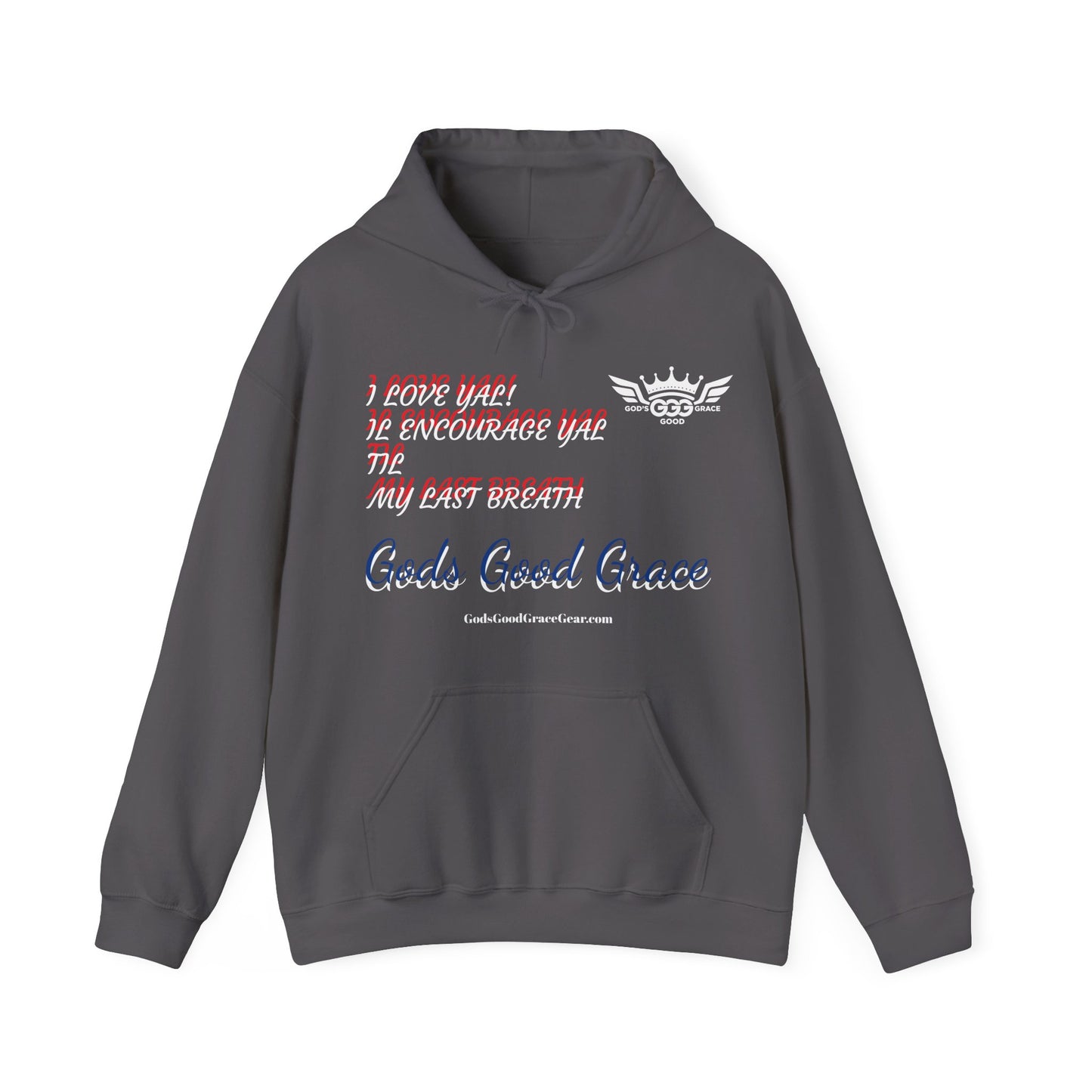 A...................GGG I love yal /gray/red/blue/white...  Unisex Heavy Blend™ Hooded Sweatshirt