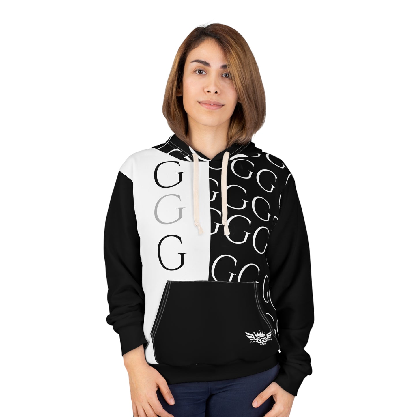 A..........GGG...POLYESTER BIG BOY BLACK WHITE DESIGN Unisex Pullover Hoodie