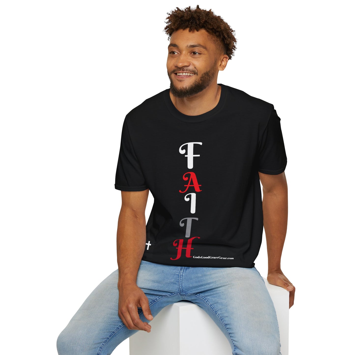 B...black design FAITH Unisex SOFTSTYLE T-Shirt