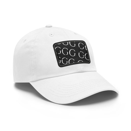 F... black GGG design Hat with Leather Patch black,white