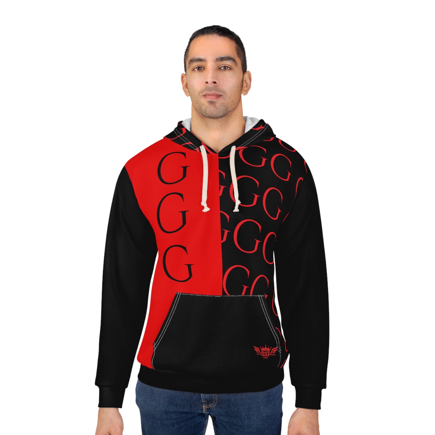 A...........................GGG...POLYESTER BIG BOY RED BLACK DESIGN Unisex Pullover Hoodie