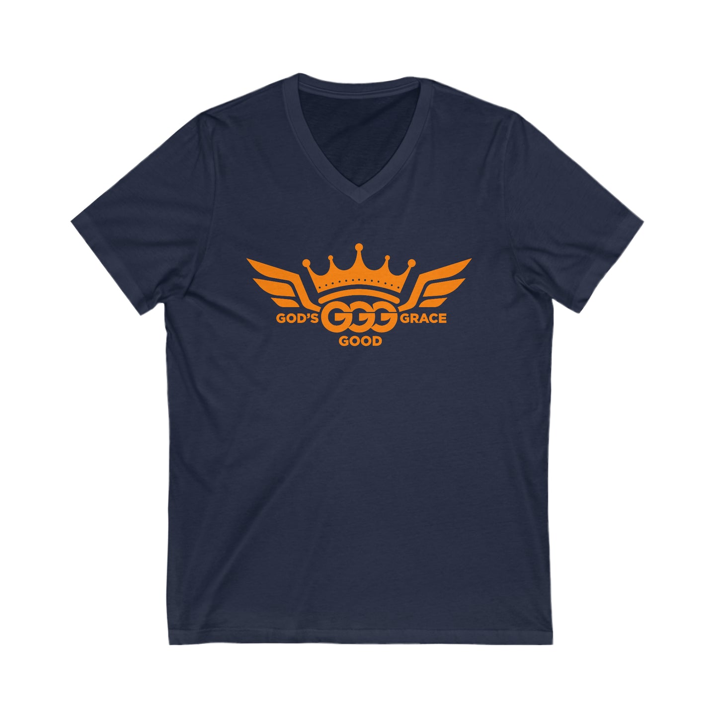 A.....ORANGE LOGO Unisex Jersey Short Sleeve V-Neck Tee