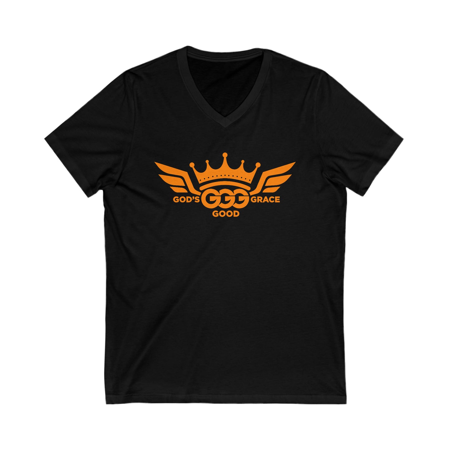 A.....ORANGE LOGO Unisex Jersey Short Sleeve V-Neck Tee