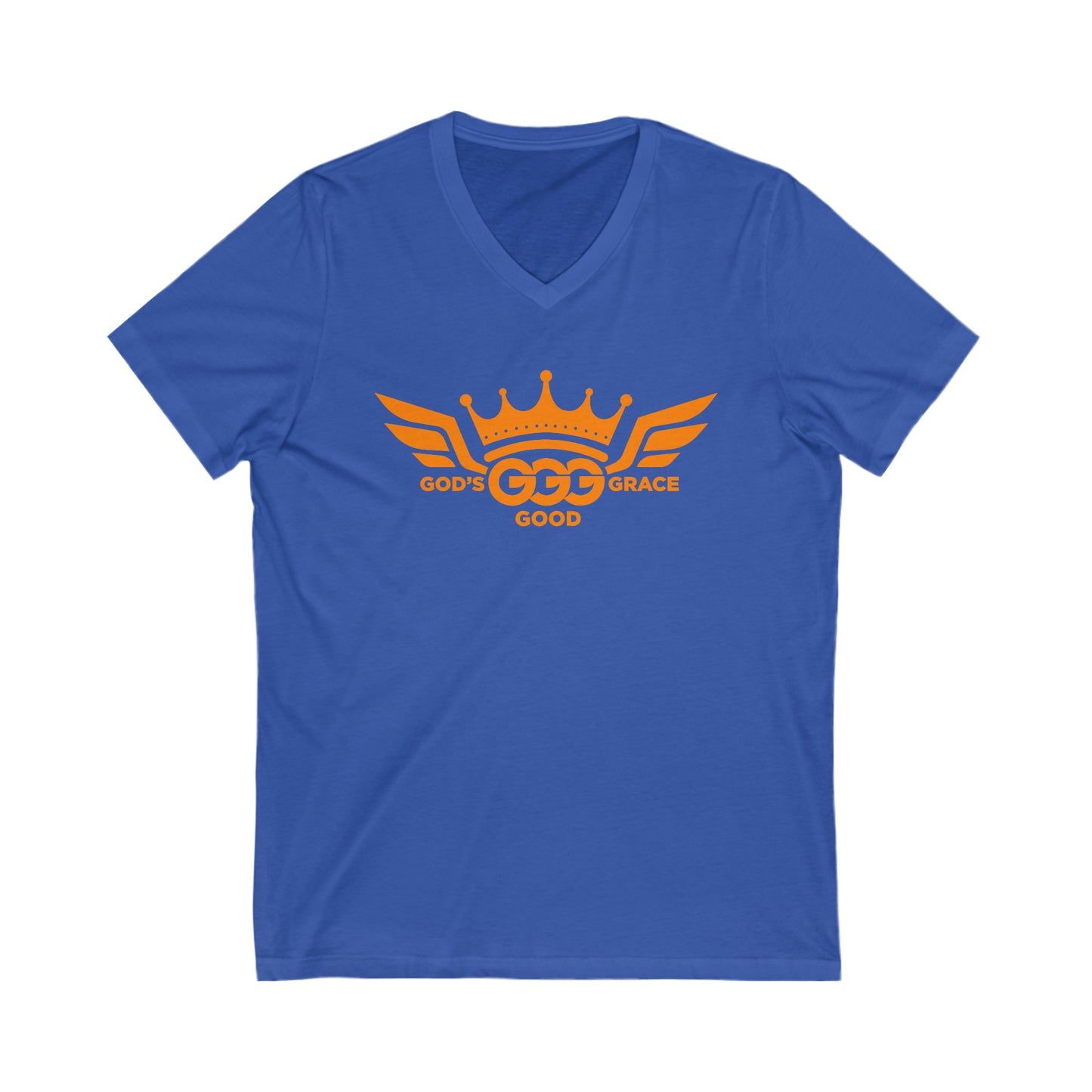 A.....ORANGE LOGO Unisex Jersey Short Sleeve V-Neck Tee