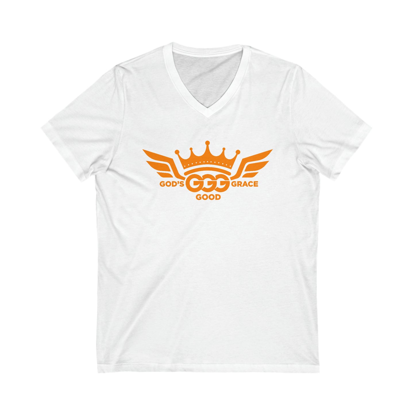 A.....ORANGE LOGO Unisex Jersey Short Sleeve V-Neck Tee