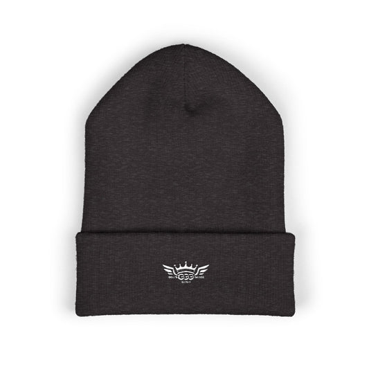E...GGG b White Logo Embroidered Classic Cuffed Beanie —MULTIPLE COLORS...Knit Hat