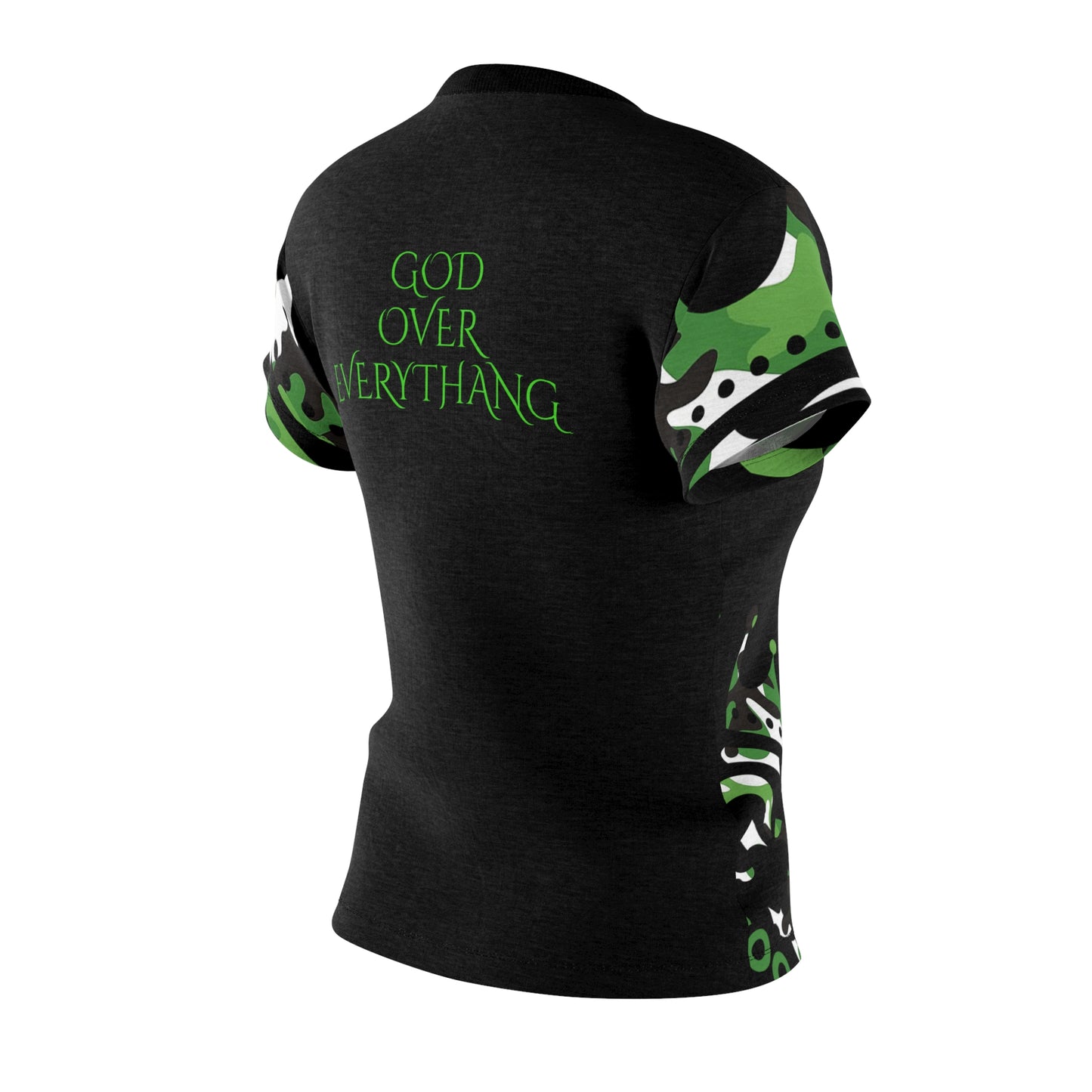 S...GGG z.a....GOD PROTECTS Camouflage green design Women's AOP Cut & Sew Tee