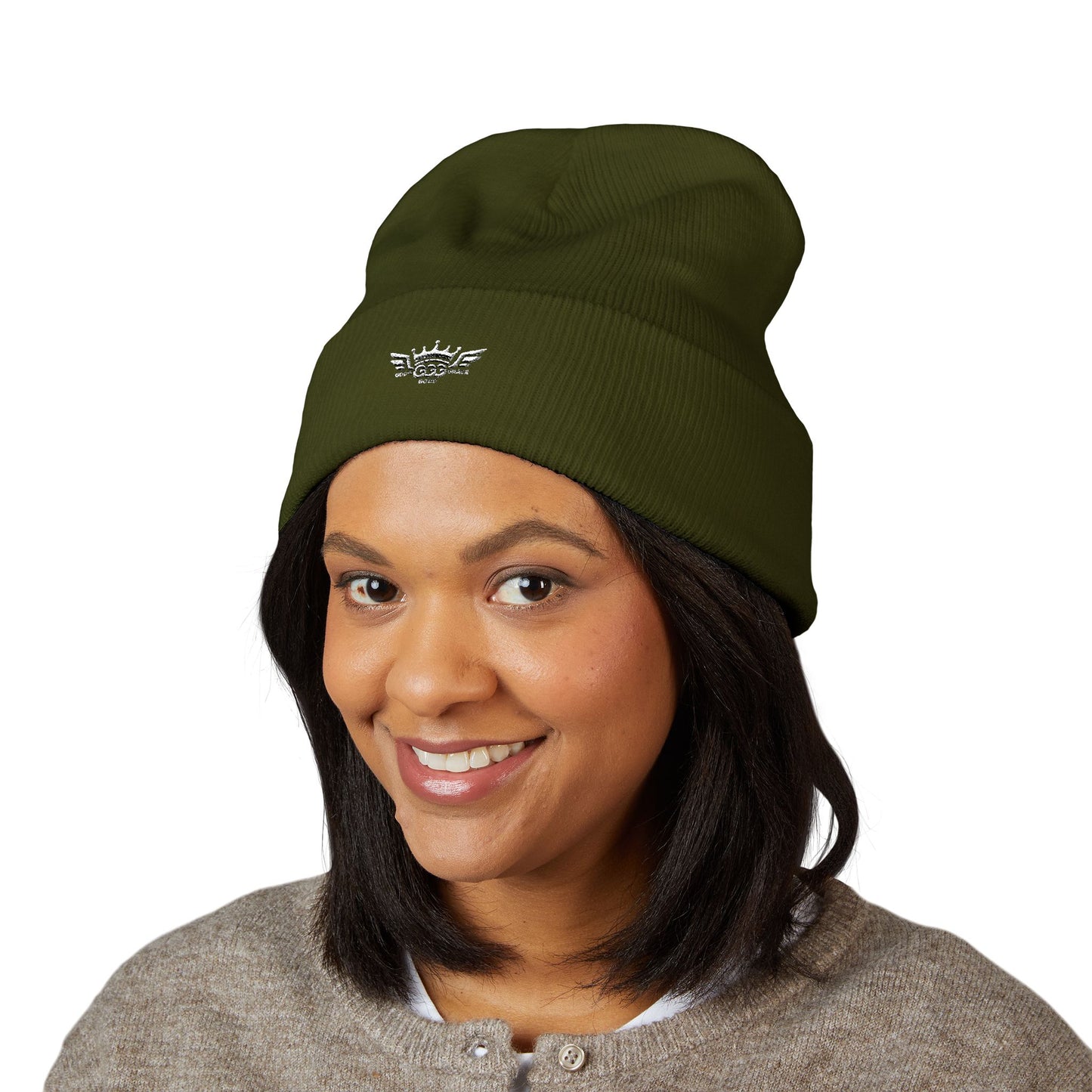 T...GGG White Logo Embroidered Classic Cuffed Beanie —MULTIPLE COLORS... Knit Hat