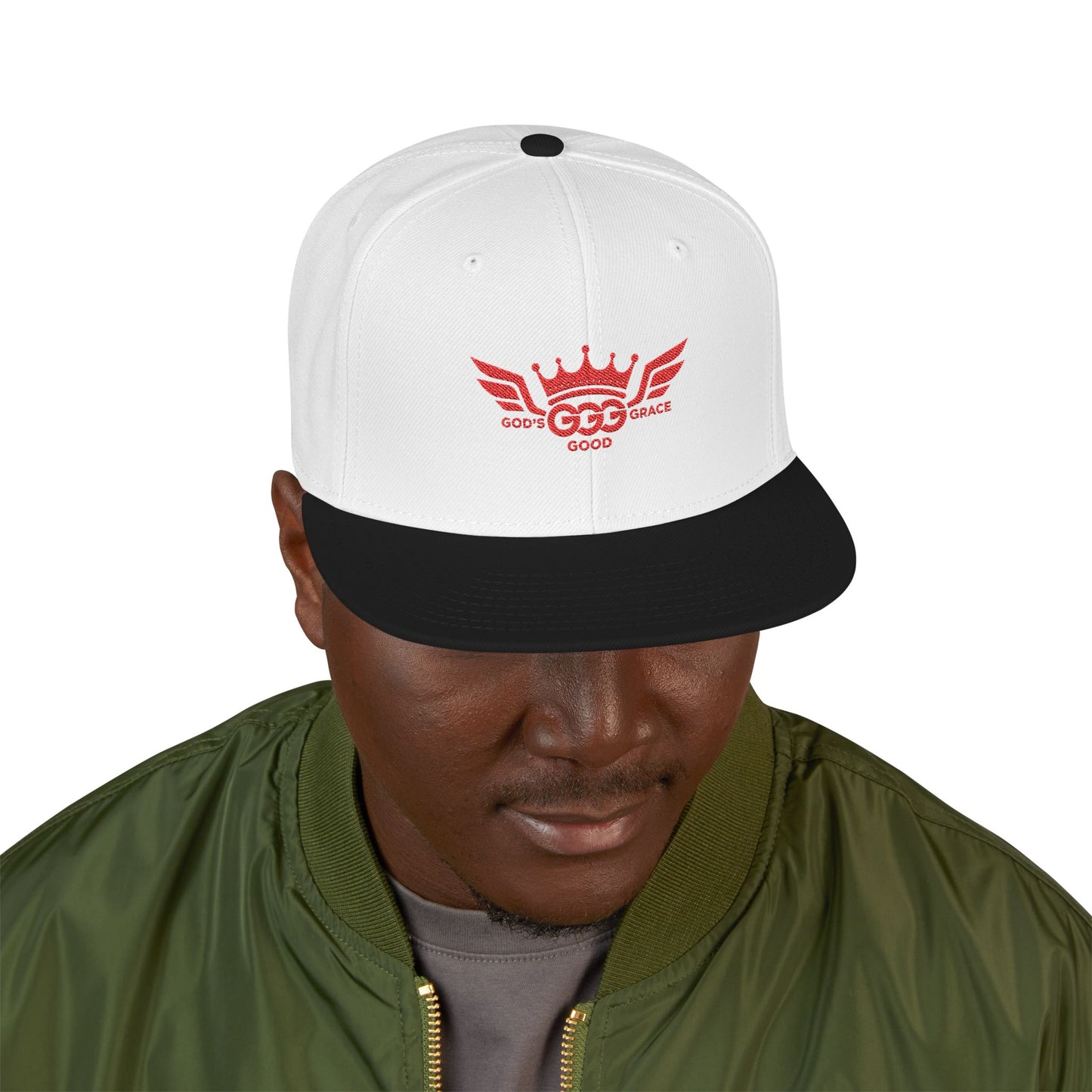 I...GGG q EMBROIDERY ..Multiple colors, Mens Red logo Snapback Hat