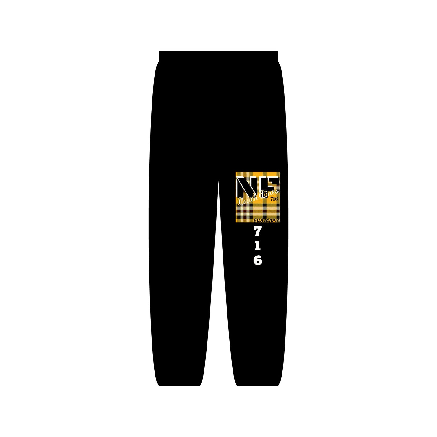 Z...g..NFCL WORK ATTIRE Customizable yellow/black plaid 716 Sweatpants — Personalized Text Joggers