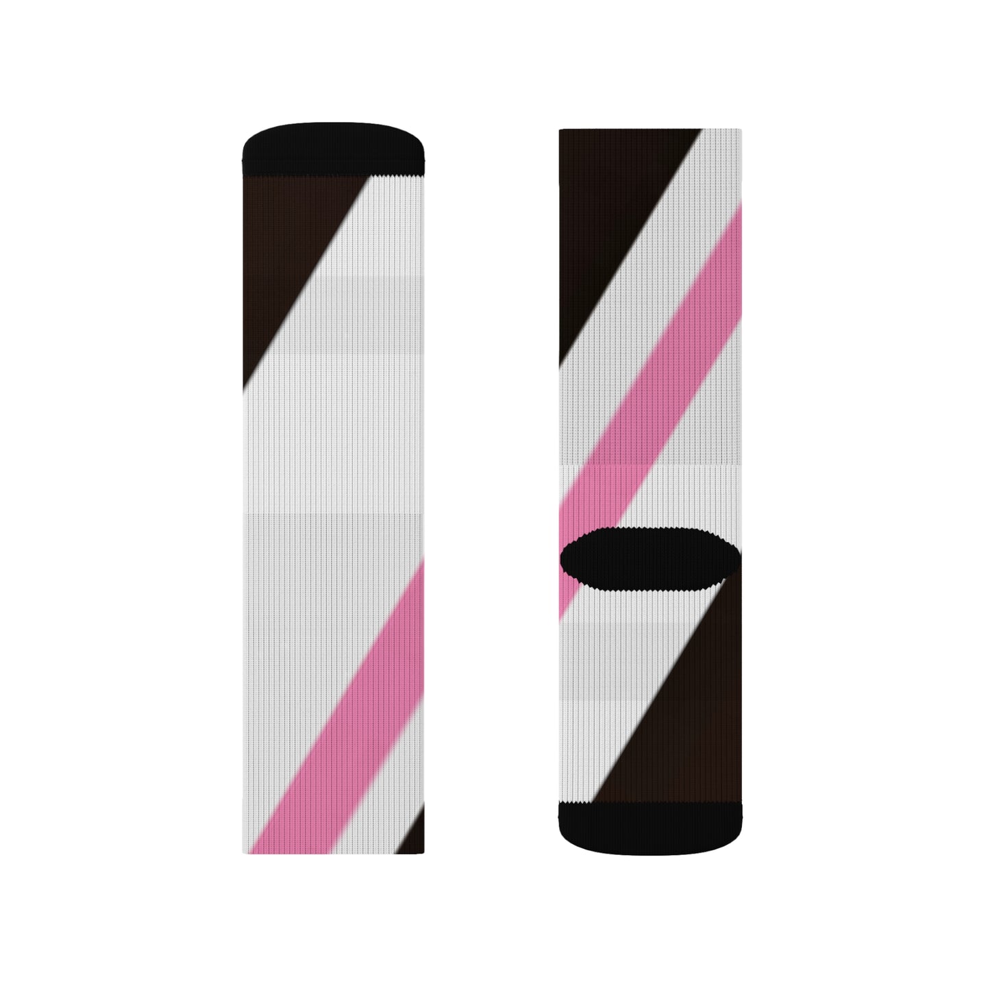 A......pink/white/brown GGG design Sublimation Socks