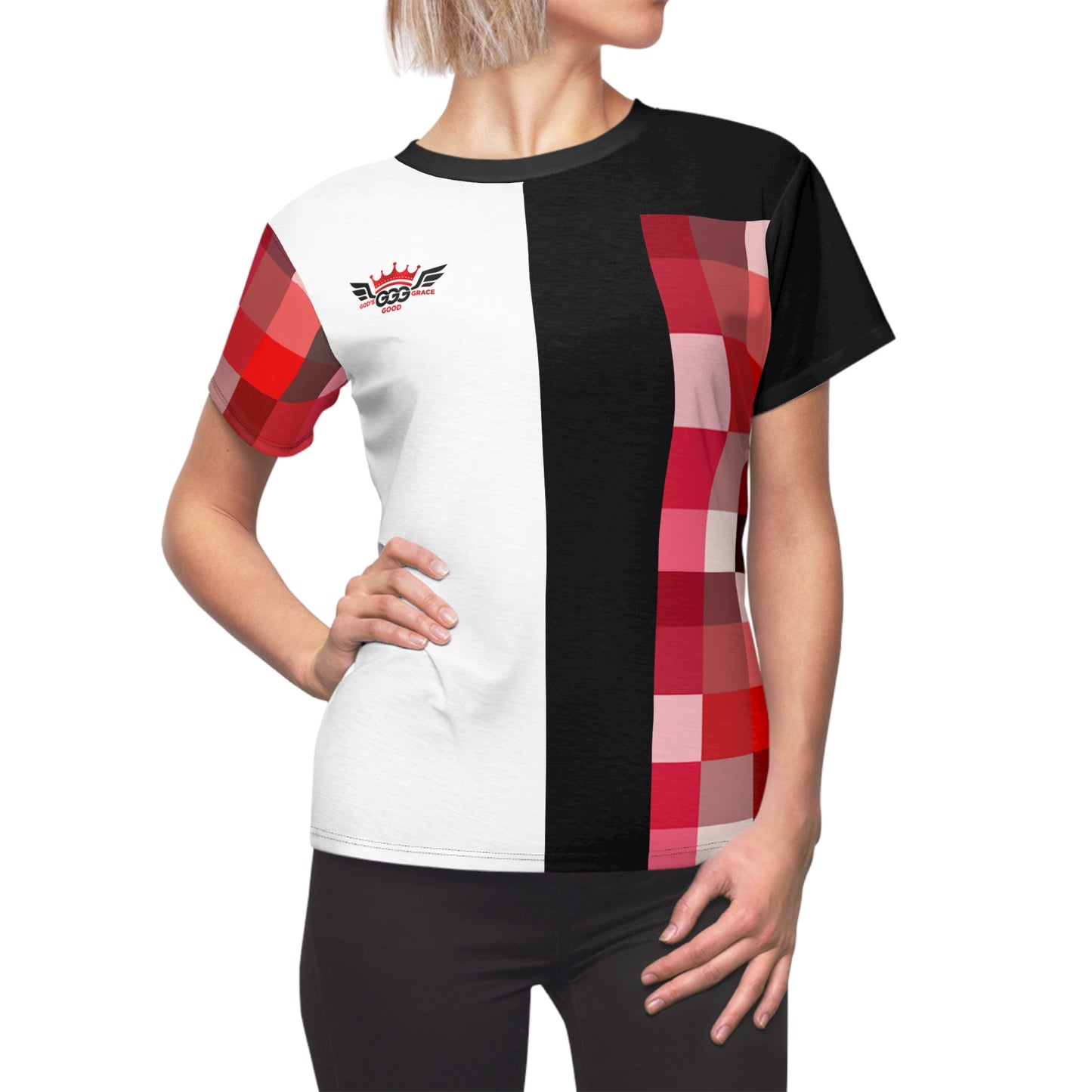 J...GGG red,black,white design Women's AOP Cut & Sew Tee